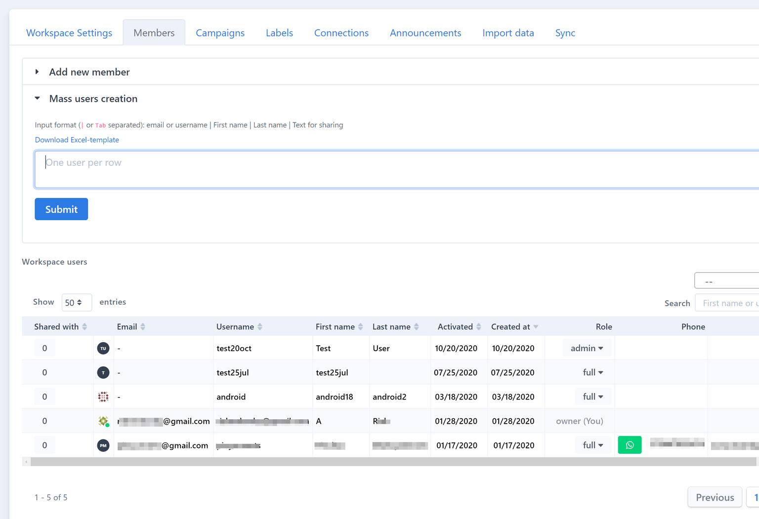 Save Your Contacts app role-based access control